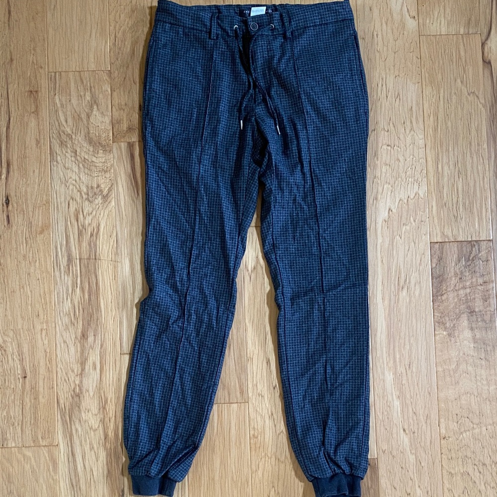 Men's Navy Checkered Joggers